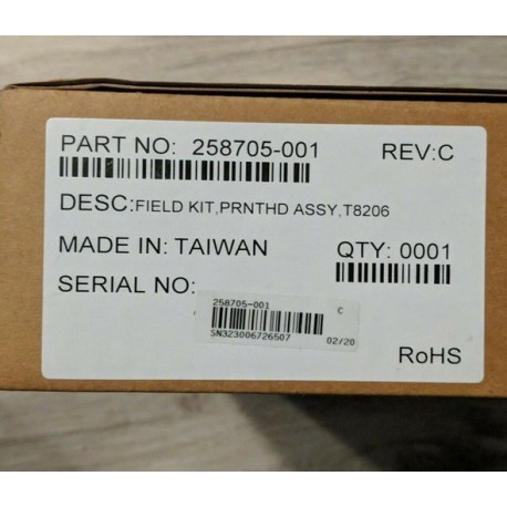 Genuine TSC 203dpi Part Number 258705-001 For TSC Series T8206